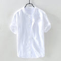 Camicia Lido da uomo in lino bianco vista frontale