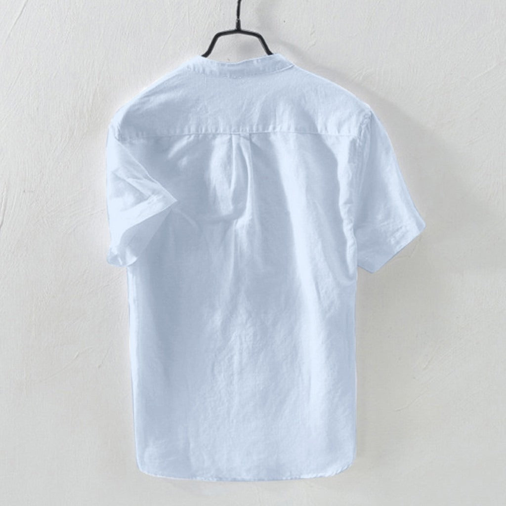 Camicia Lido da uomo in lino bianco vista posteriore