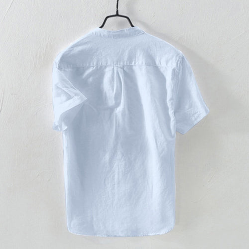 Camicia Lido da uomo in lino bianco vista posteriore